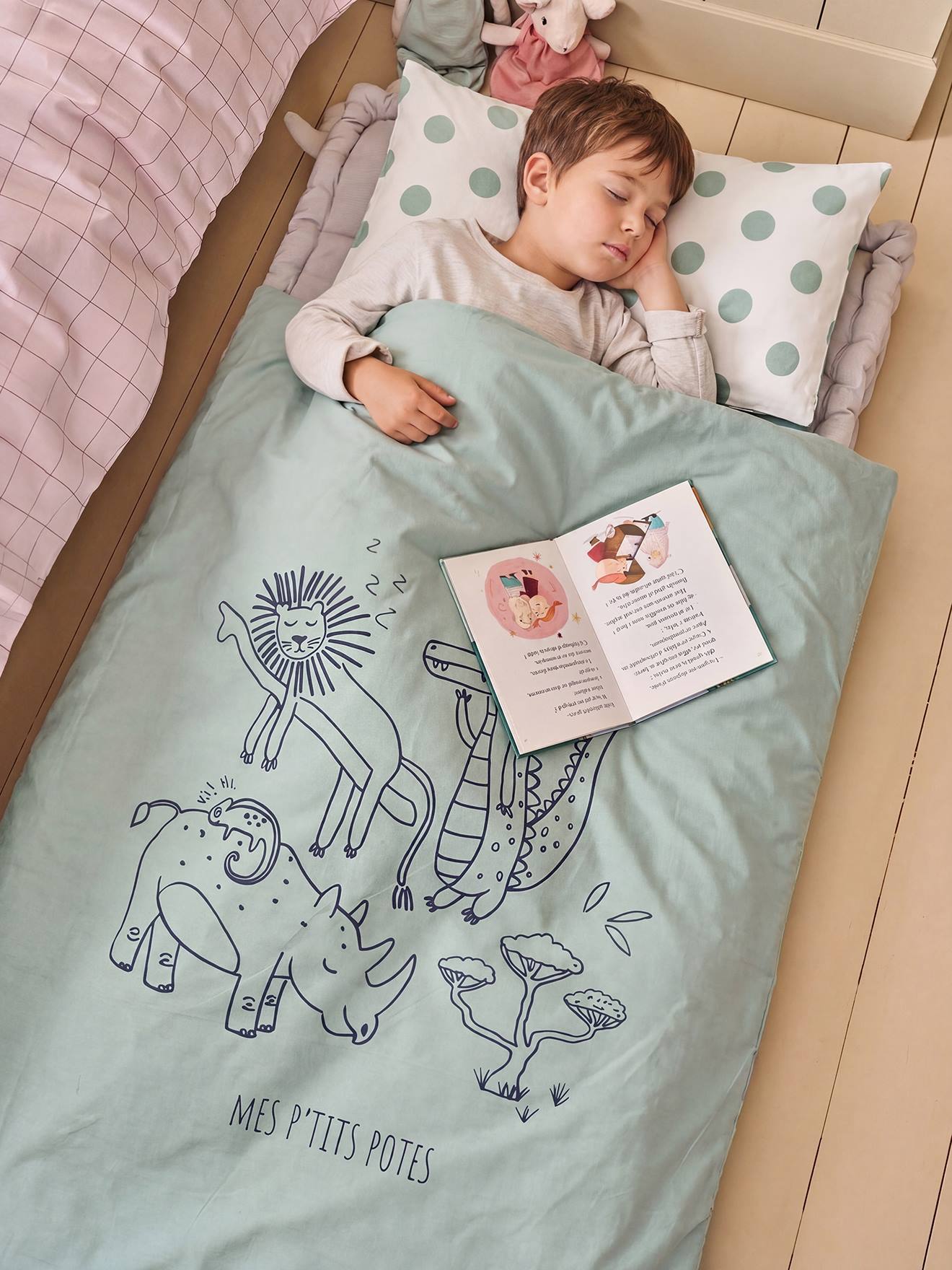 Couchage de sieste maternelle Minili vert sauge