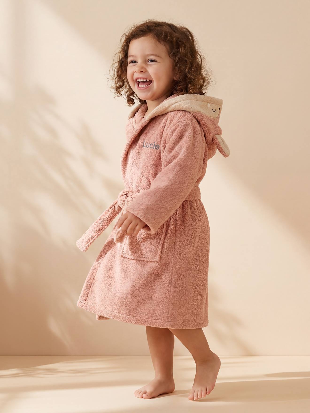 Peignoir enfant Biche personnalisable terracotta