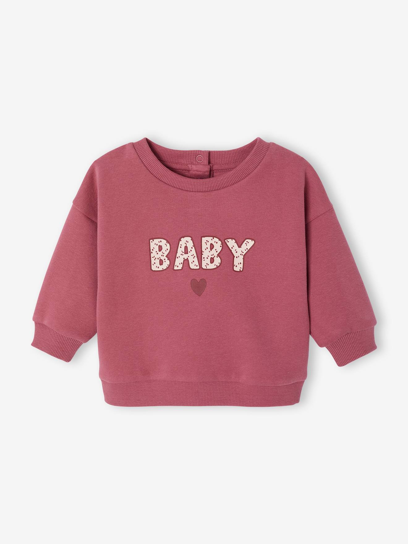 Sweat-shirt bb fille message imprim framboise 10 €