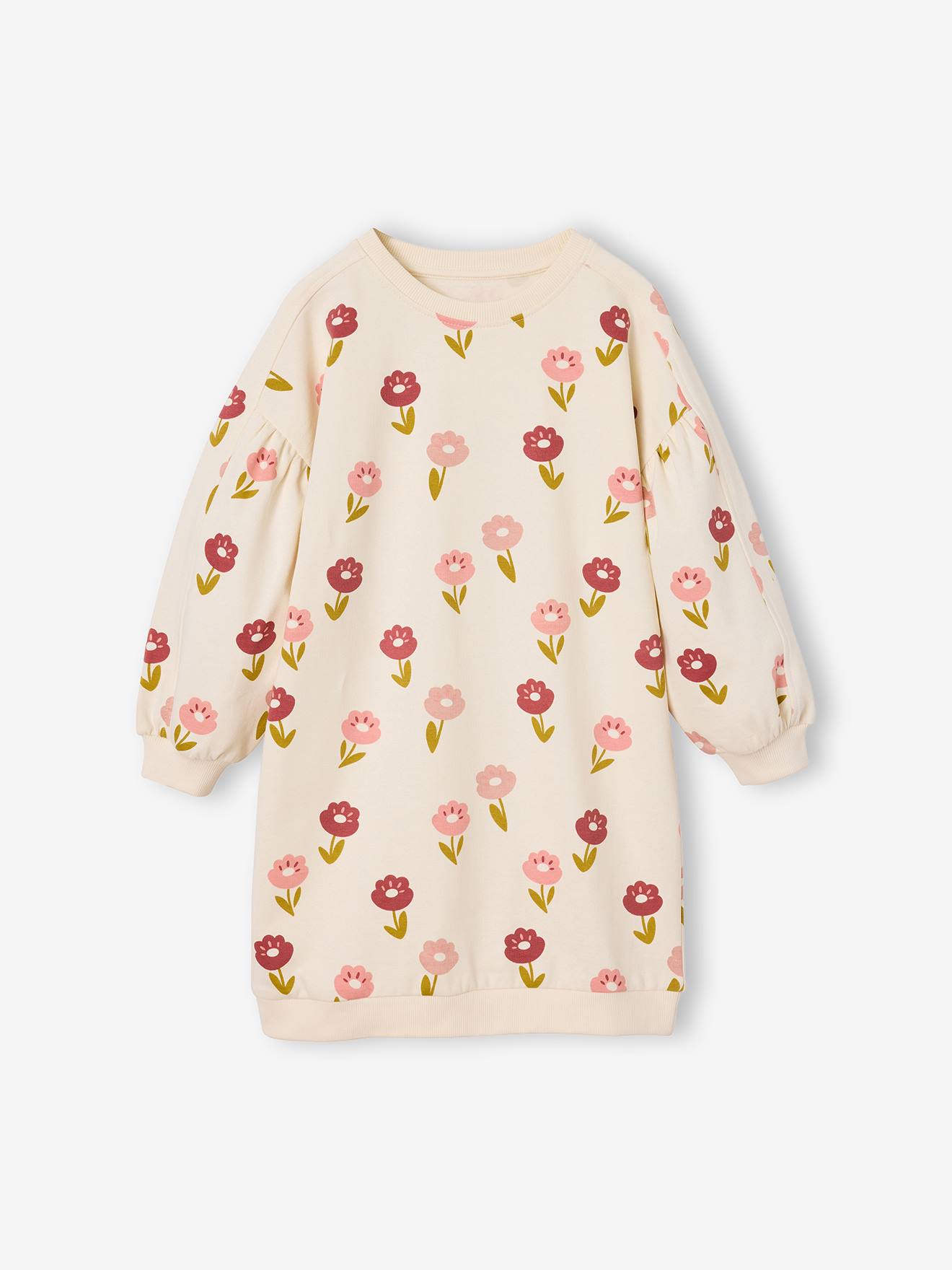 Robe courte fille écru