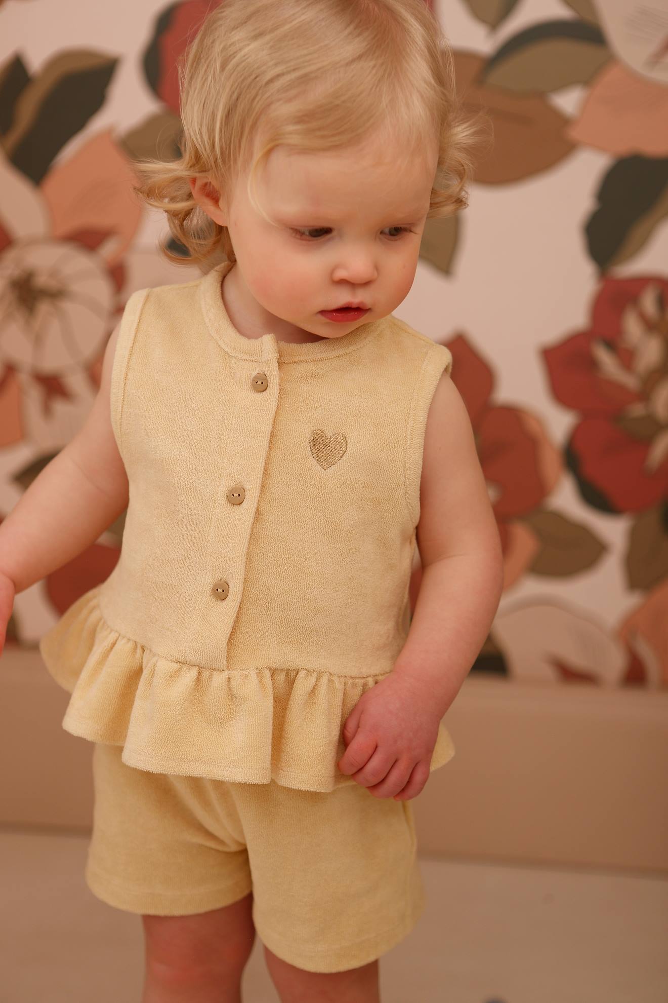 Ensemble top short jaune pâle