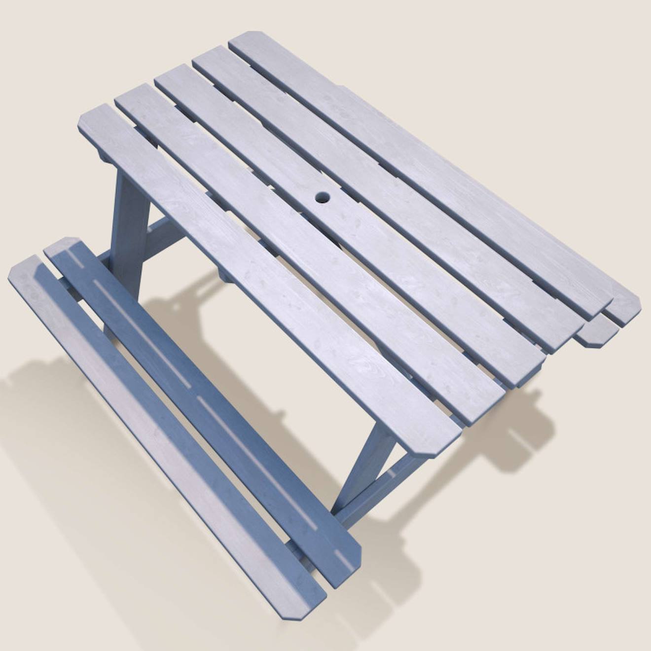 Table Bois Enfant Avec Insert Parasol Picnic Gris (soulet) - Image 1