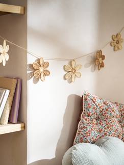 Linge de maison et décoration-Décoration-Guirlande fleurs rotin