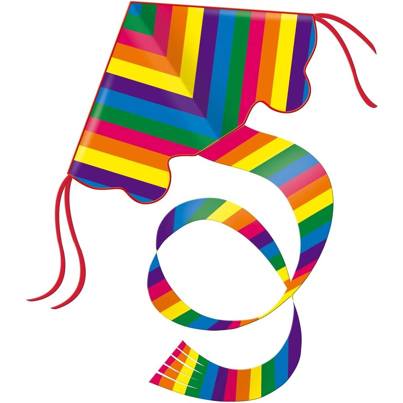 Cerf-volant En Polyester Arc-en-ciel Rouge