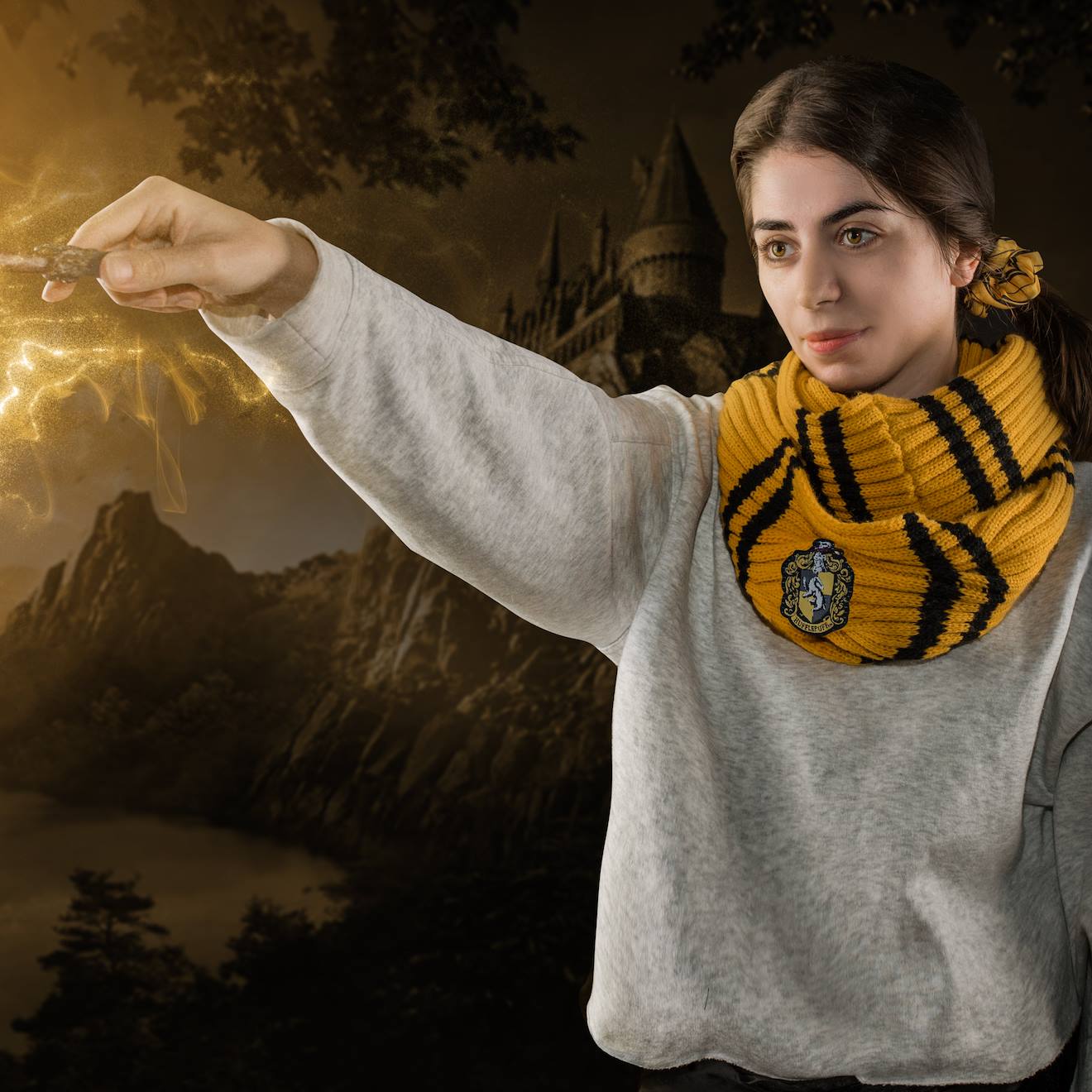 Écharpe Infini Poufsouffle - Harry Potter Jaune Rayé