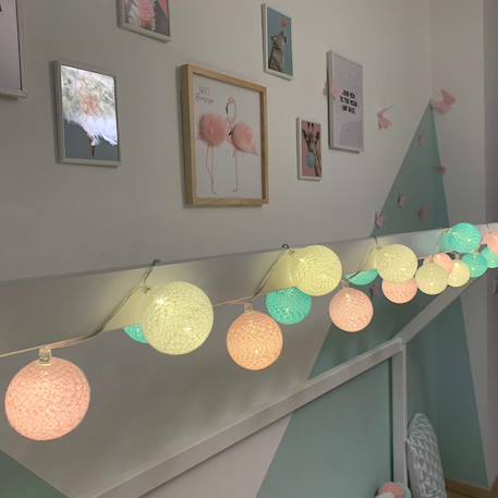 Guirlande boule lumineuse led usb  veilleuse 2h Acajou+Arlequin+Bébé+Byzantin+Chocolat+Coton+Églantine+Flocon+Horizon+Licorne+Mangrove+Messopotamia+Minuit+Océan+Ottoman+Princesse+Provence+Romania+Sauvage+Scandinave+Tagada 12 - vertbaudet enfant 