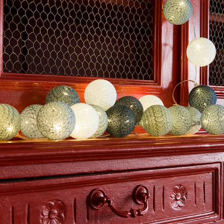 Guirlande boule lumineuse led usb  veilleuse 2h Acajou+Arlequin+Bébé+Byzantin+Chocolat+Coton+Églantine+Flocon+Horizon+Licorne+Mangrove+Messopotamia+Minuit+Océan+Ottoman+Princesse+Provence+Romania+Sauvage+Scandinave+Tagada 60 - vertbaudet enfant 