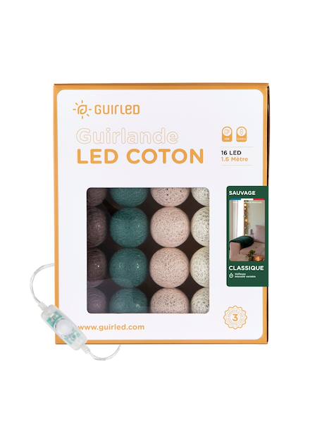 Guirlande boule lumineuse led usb  veilleuse 2h Acajou+Arlequin+Bébé+Byzantin+Chocolat+Coton+Églantine+Flocon+Horizon+Licorne+Mangrove+Messopotamia+Minuit+Océan+Ottoman+Princesse+Provence+Romania+Sauvage+Scandinave+Tagada 90 - vertbaudet enfant 