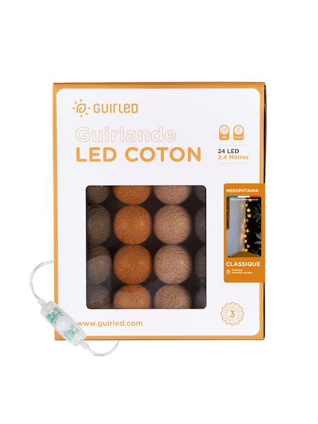Guirlande boule lumineuse led usb  veilleuse 2h Acajou+Arlequin+Bébé+Byzantin+Chocolat+Coton+Églantine+Flocon+Horizon+Licorne+Mangrove+Messopotamia+Minuit+Océan+Ottoman+Princesse+Provence+Romania+Sauvage+Scandinave+Tagada 56 - vertbaudet enfant 