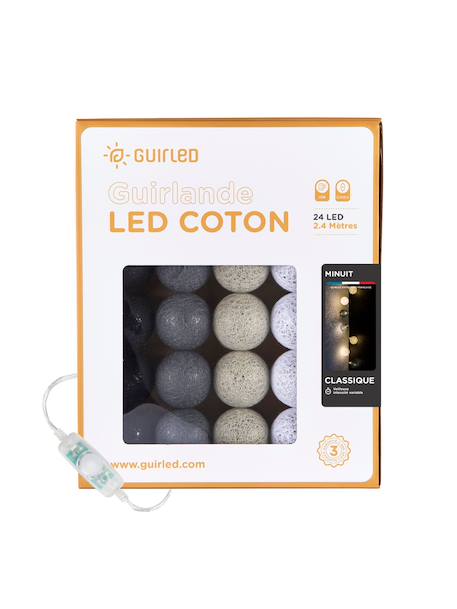 Guirlande boule lumineuse led usb  veilleuse 2h Acajou+Arlequin+Bébé+Byzantin+Chocolat+Coton+Églantine+Flocon+Horizon+Licorne+Mangrove+Messopotamia+Minuit+Océan+Ottoman+Princesse+Provence+Romania+Sauvage+Scandinave+Tagada 61 - vertbaudet enfant 