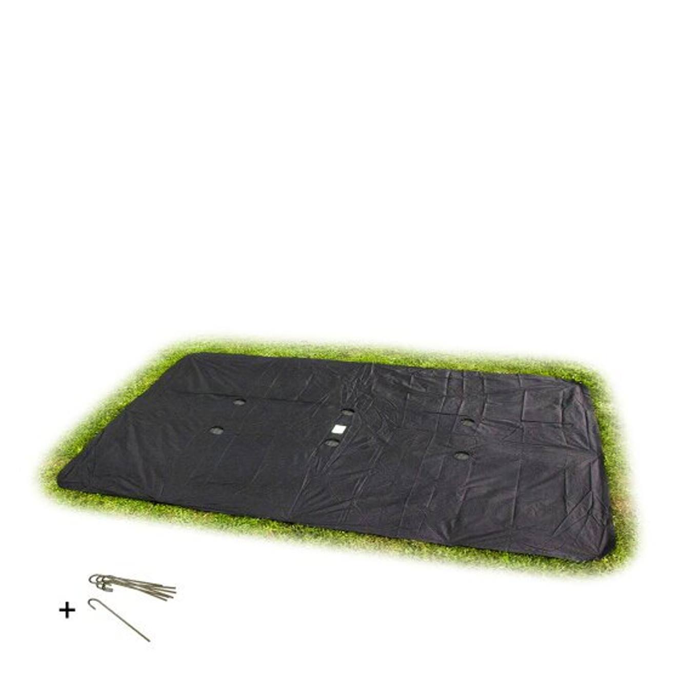 Housse De Protection Pour Trampoline Enterré Rectangulaire 244x366cm Noir