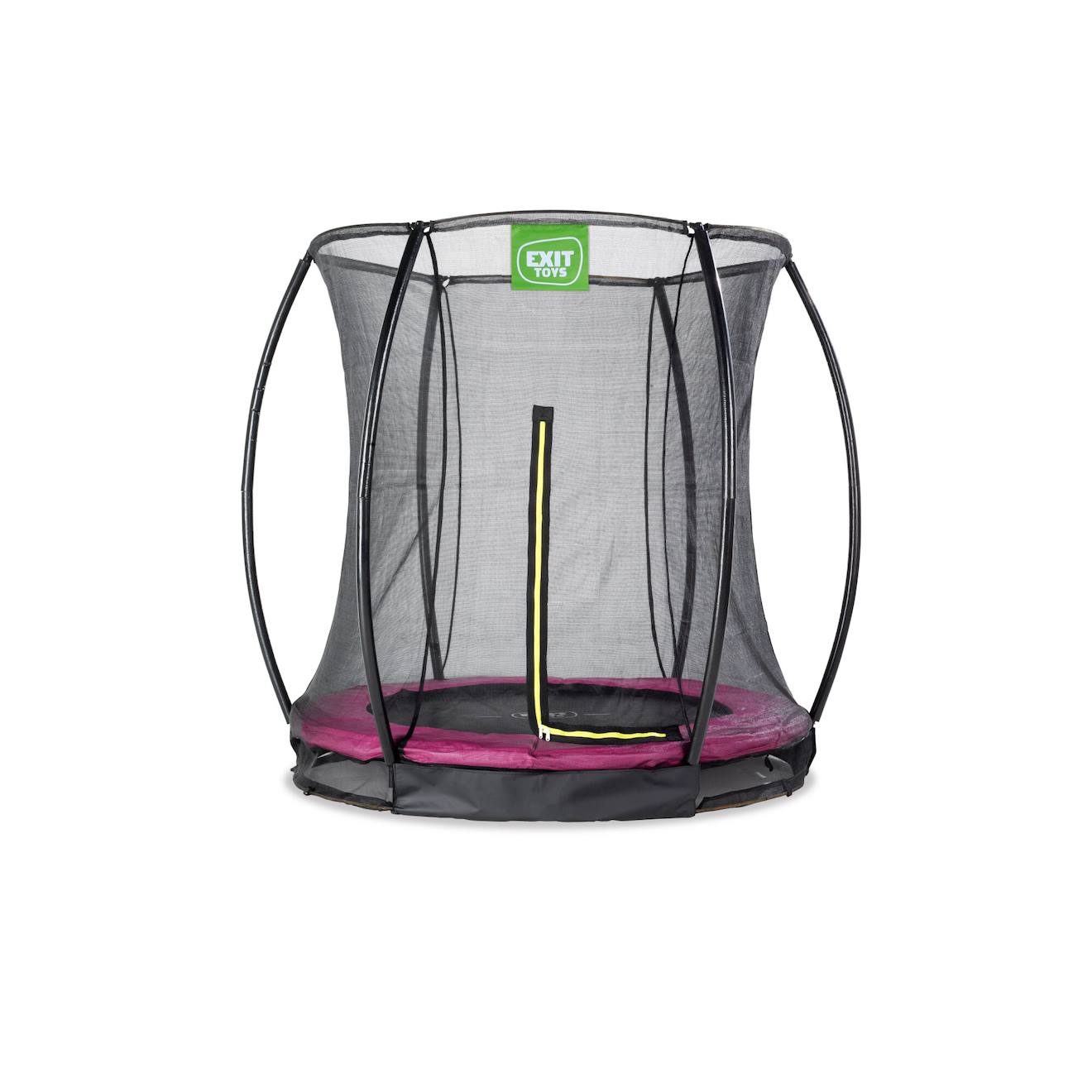 Trampoline Enterré Rond Ø183cm Avec Filet De Sécurité Rose