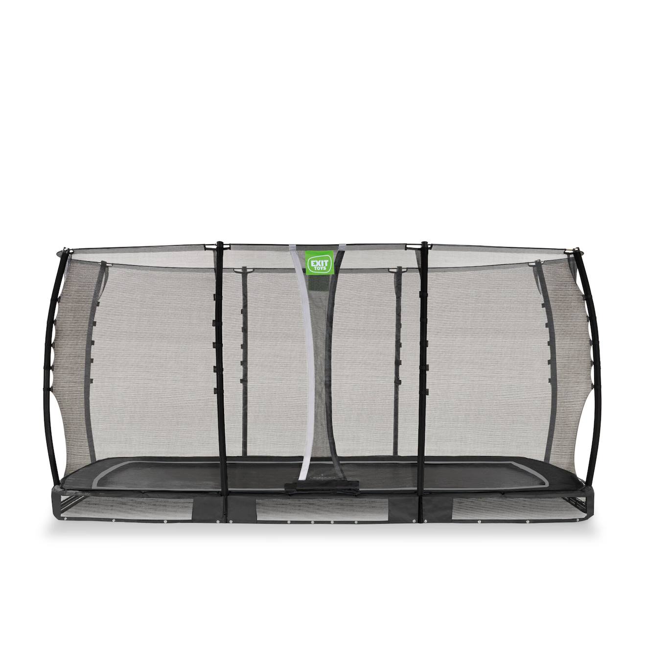 Trampoline Semi-enterré Rectangulaire 244x427cm Avec Filet De Sécurité Noir