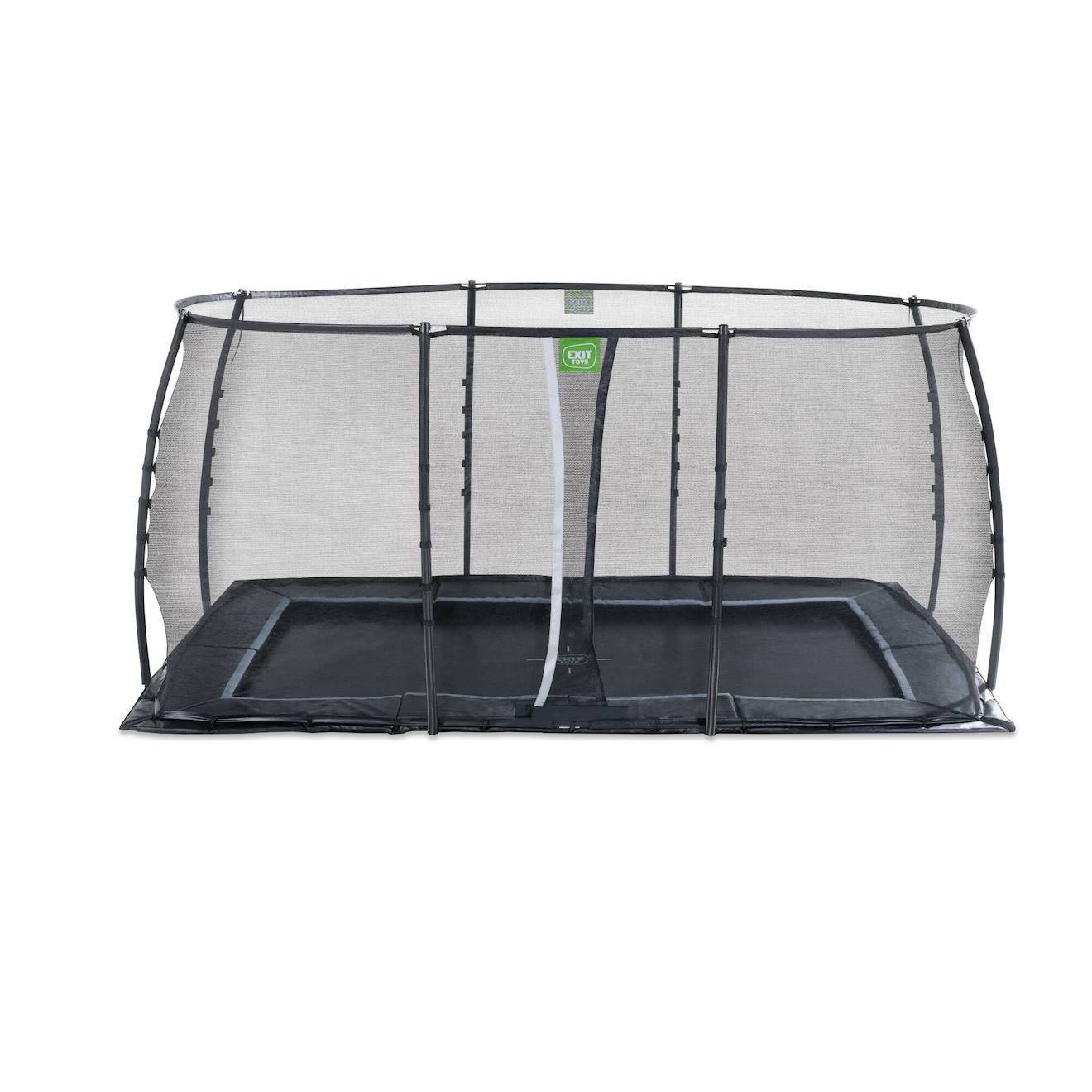 Trampoline Enterré Au Ras Du Sol Rectangulaire 244x427cm Avec Filet Noir