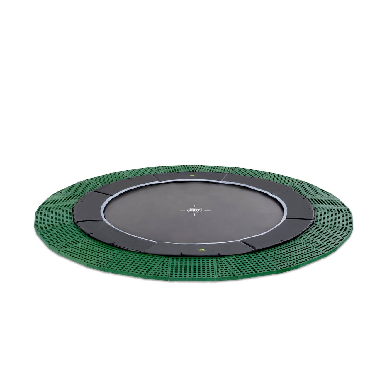 Trampoline Enterré Au Ras Du Sol Rond Ø366cm Avec Dalles De Sécurité Noir