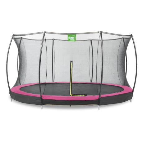 Trampoline enterré rond ø427cm avec filet de sécurité Noir+Rose+Vert 7 - vertbaudet enfant 