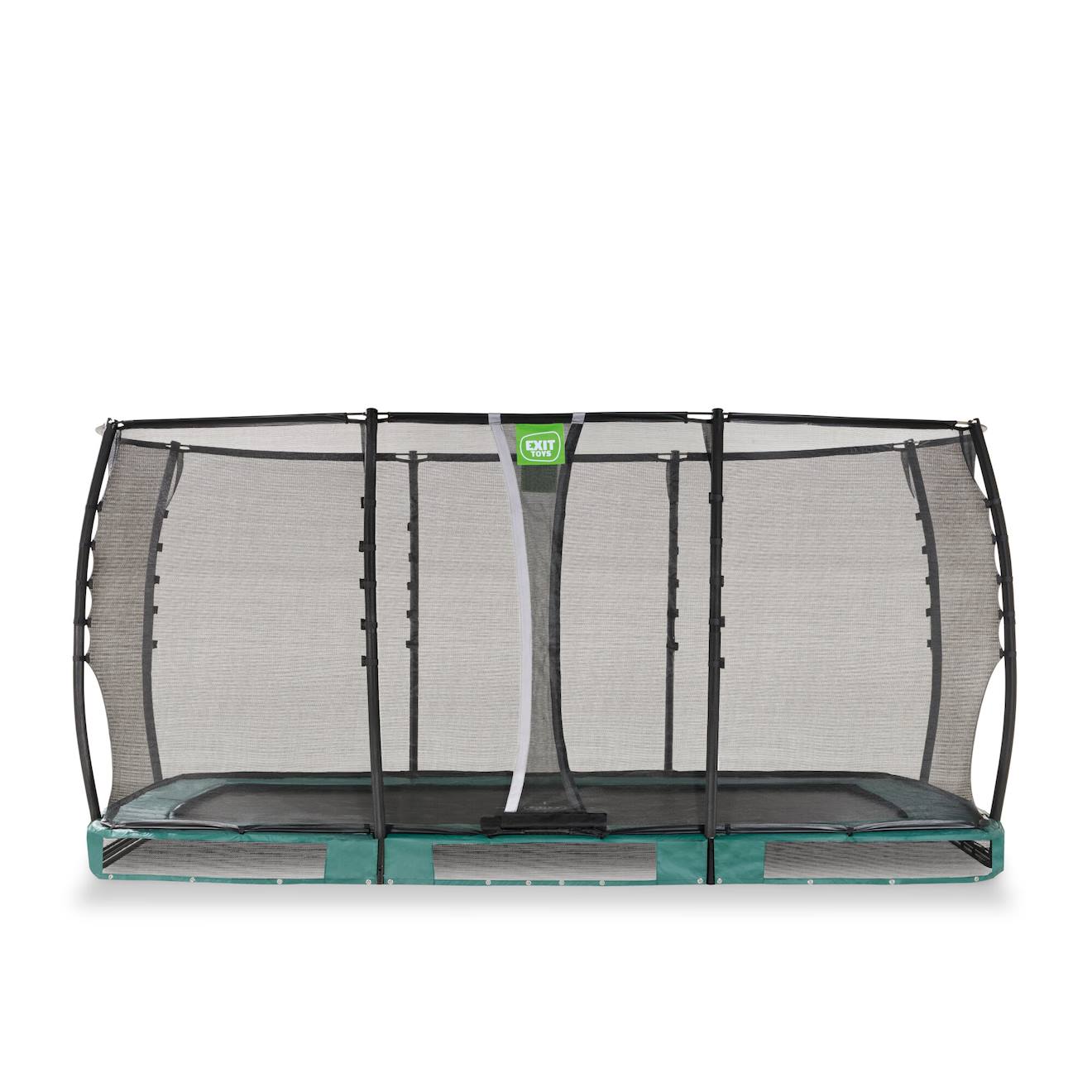 Trampoline Semi-enterré Rectangulaire 244x427cm Protection Pieds Vert