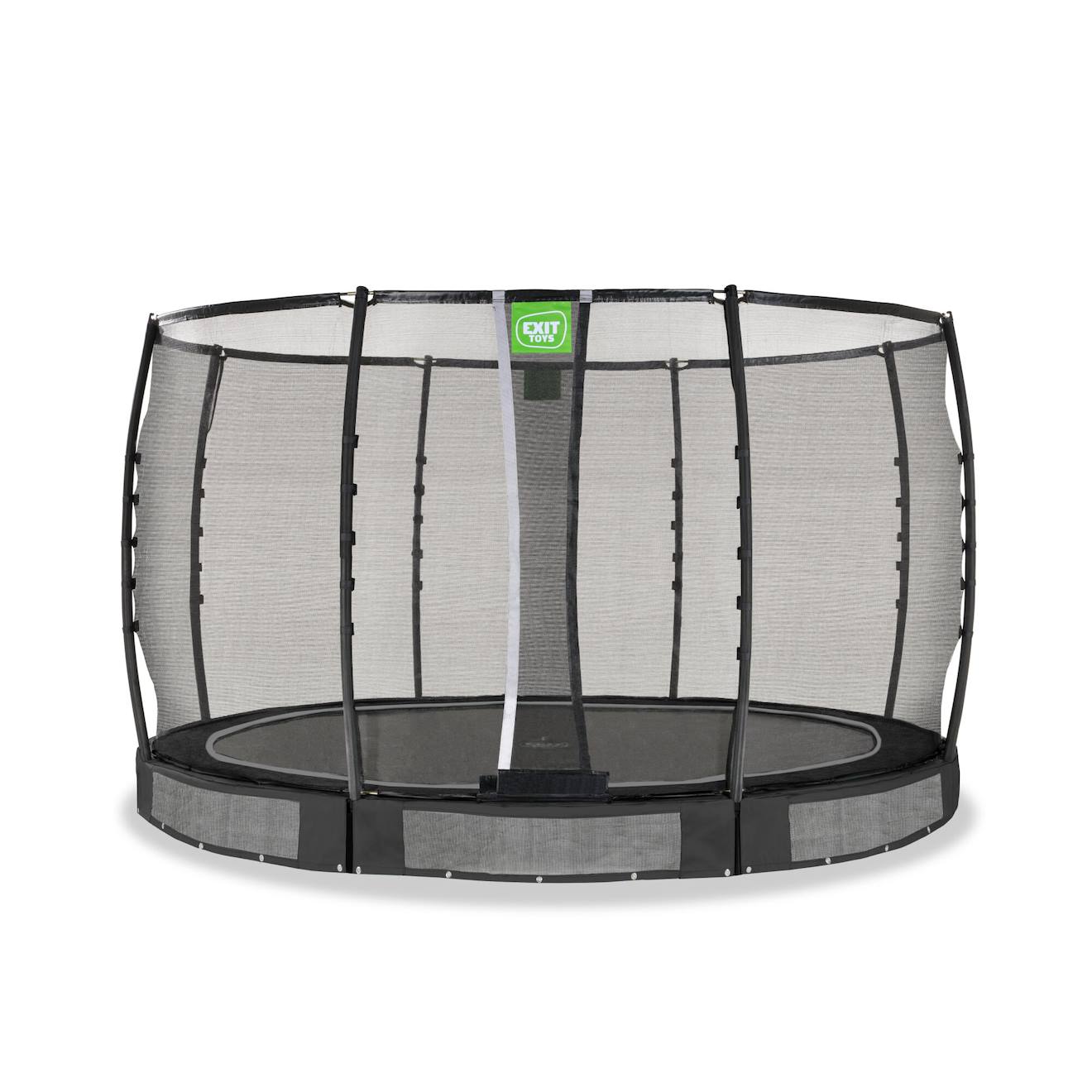 Trampoline Semi-enterr�� Ø366cm Protection Pieds Et Filet Premium Noir
