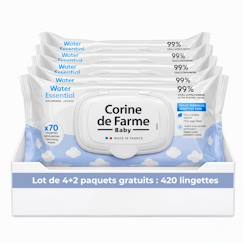 -Pack de 6 lingettes bébé sans parfum peaux sensibles