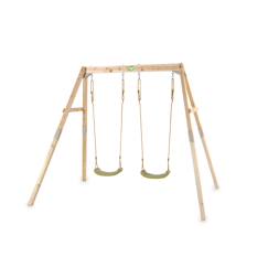 Jouet-Balançoire double en bois pour jardin enfant dès 3 ans