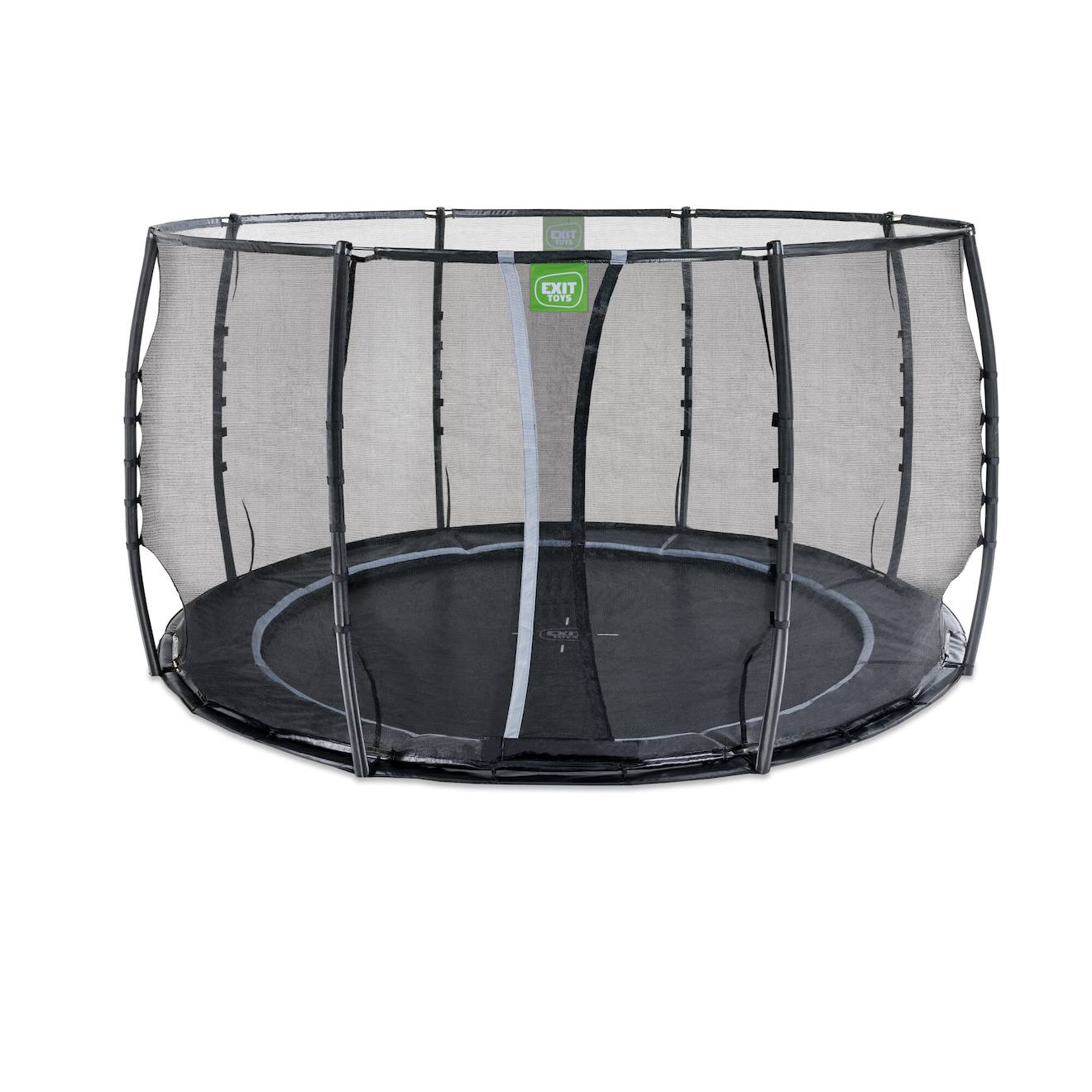 Trampoline Enterré Au Ras Du Sol Rond Ø366cm Avec Filet Noir