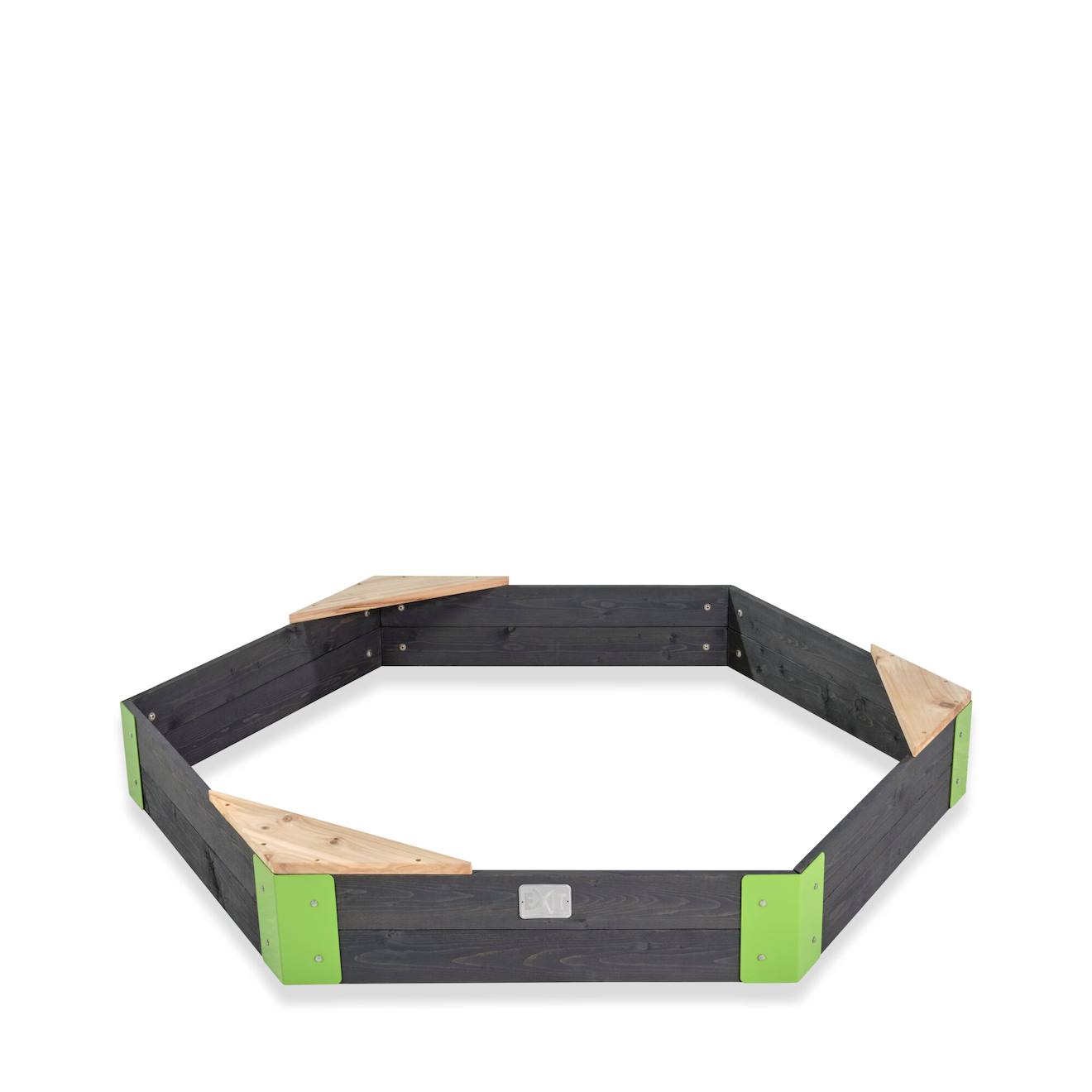 Bac À Sable En Bois Hexagonal Pour Jardin Enfant Gris