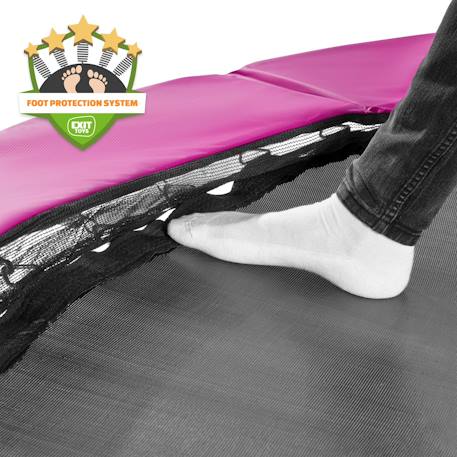 Trampoline enterré rond ø427cm avec filet de sécurité Noir+Rose+Vert 8 - vertbaudet enfant 