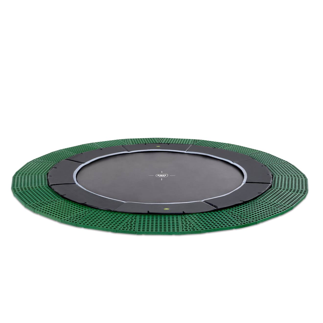 Trampoline Enterré Au Ras Du Sol Rond Ø427cm Avec Dalles De Sécurité Noir