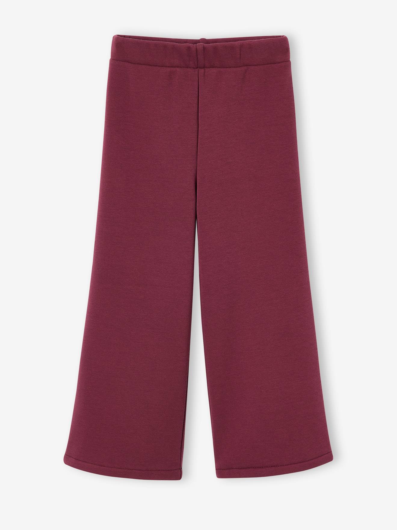Legging fille large doublé maille polaire prune Legging fille large doublé maille polaire prune