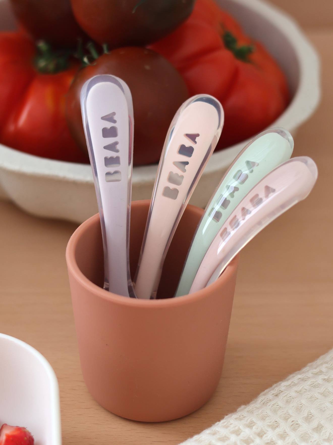 Lot de 4 cuillères 2ème âge Soft sans BPA blue/ pink/ mist/ green (Béaba) - Image 2