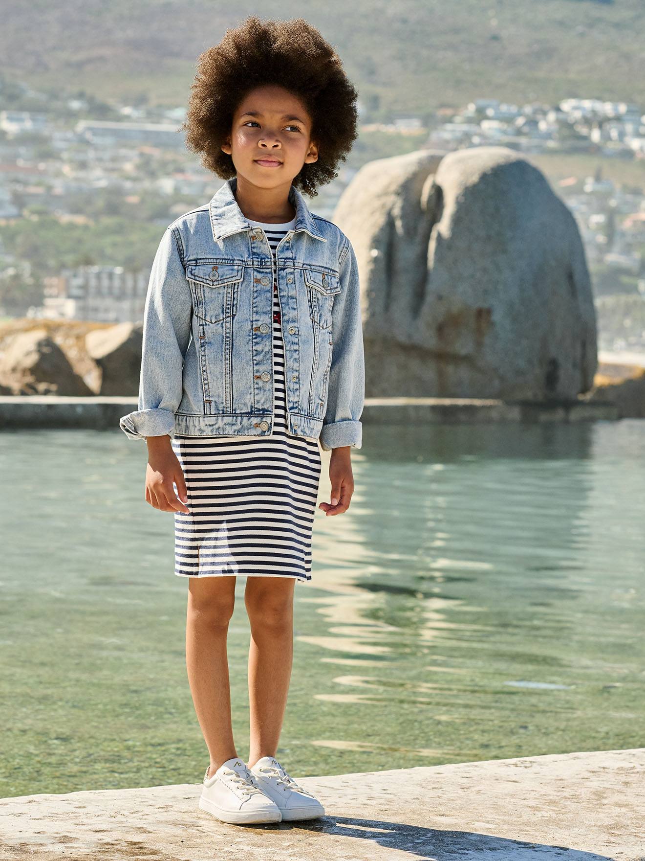 Veste jean fille personnalisable bleu clair