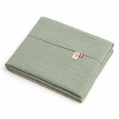 -Drap plat en gaze de coton bio blanc
