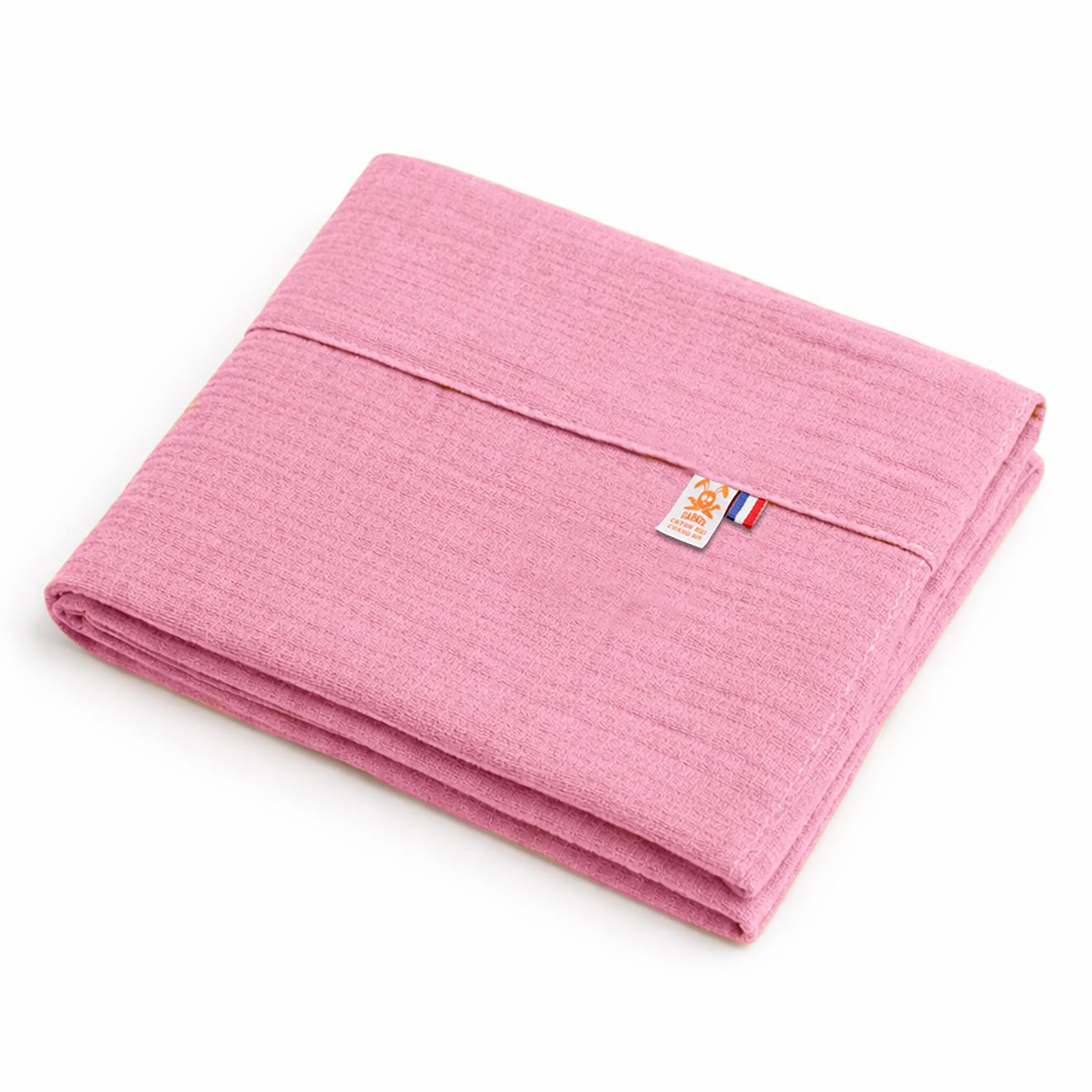 Drap Plat En Gaze De Coton Bio Blanc Rose