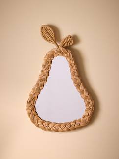 -Miroir mural forme poire en rotin