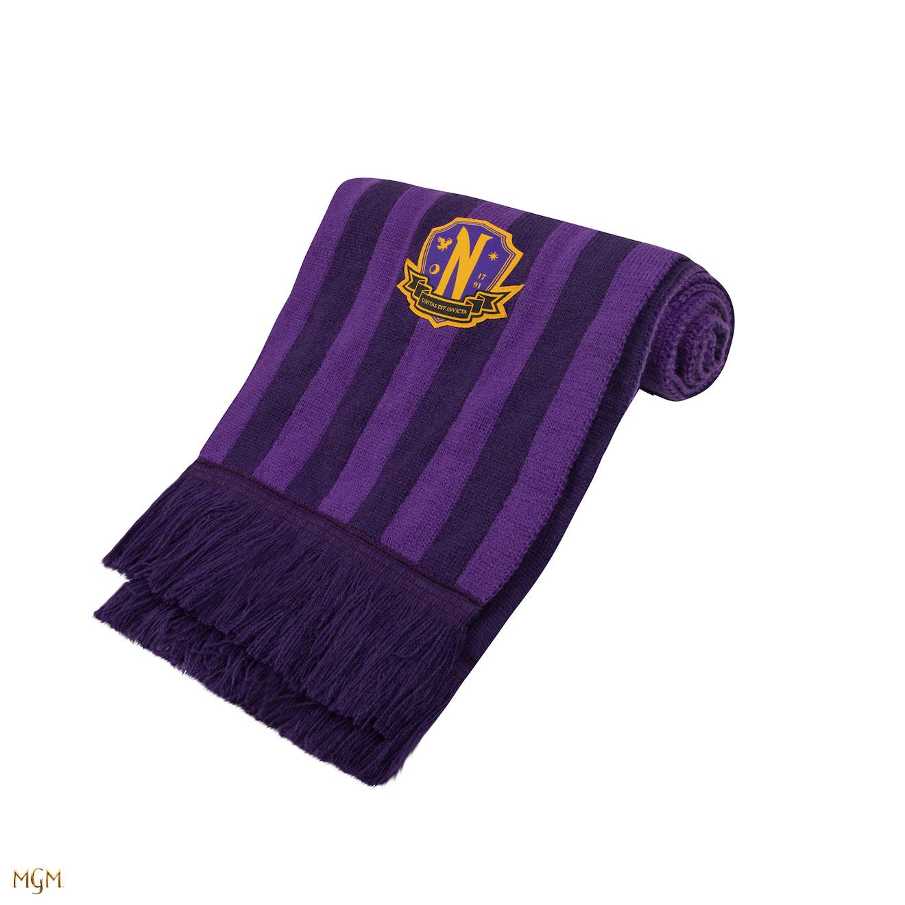 Écharpe Violette Académie Nevermore - Mercredi Violet Rayé