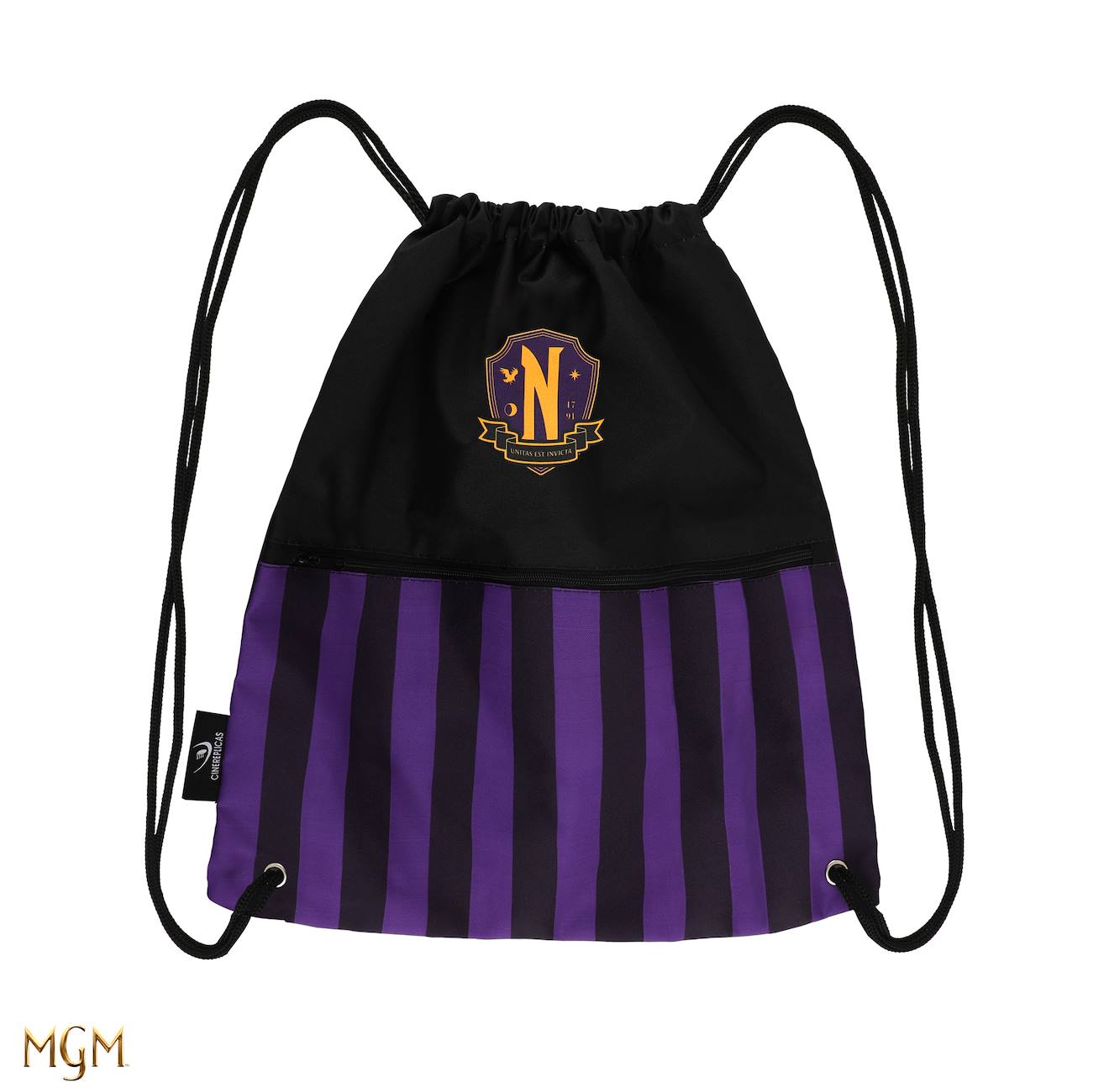 Sac À Dos À Cordon Académie Nevermore - Mercredi Noir Violet