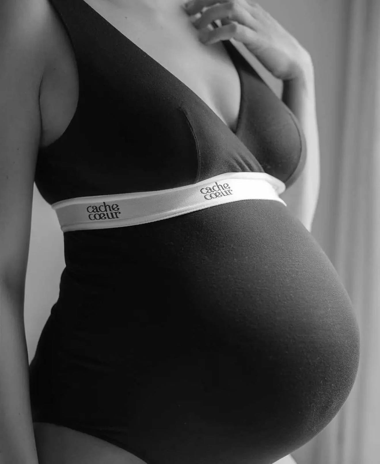 Body De Maternité D'allaitement Life Noir (Cache Coeur) - Image 2
