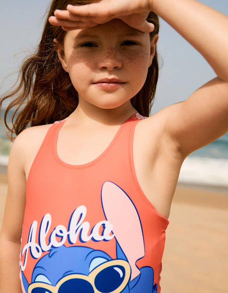 Fille-Maillot de bain avec imprimé stitch et bretelles croisées
