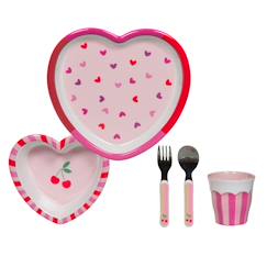 Puériculture-Repas-Vaisselle, coffret repas-Coffret repas-Coffret déjeuner 5  cœur