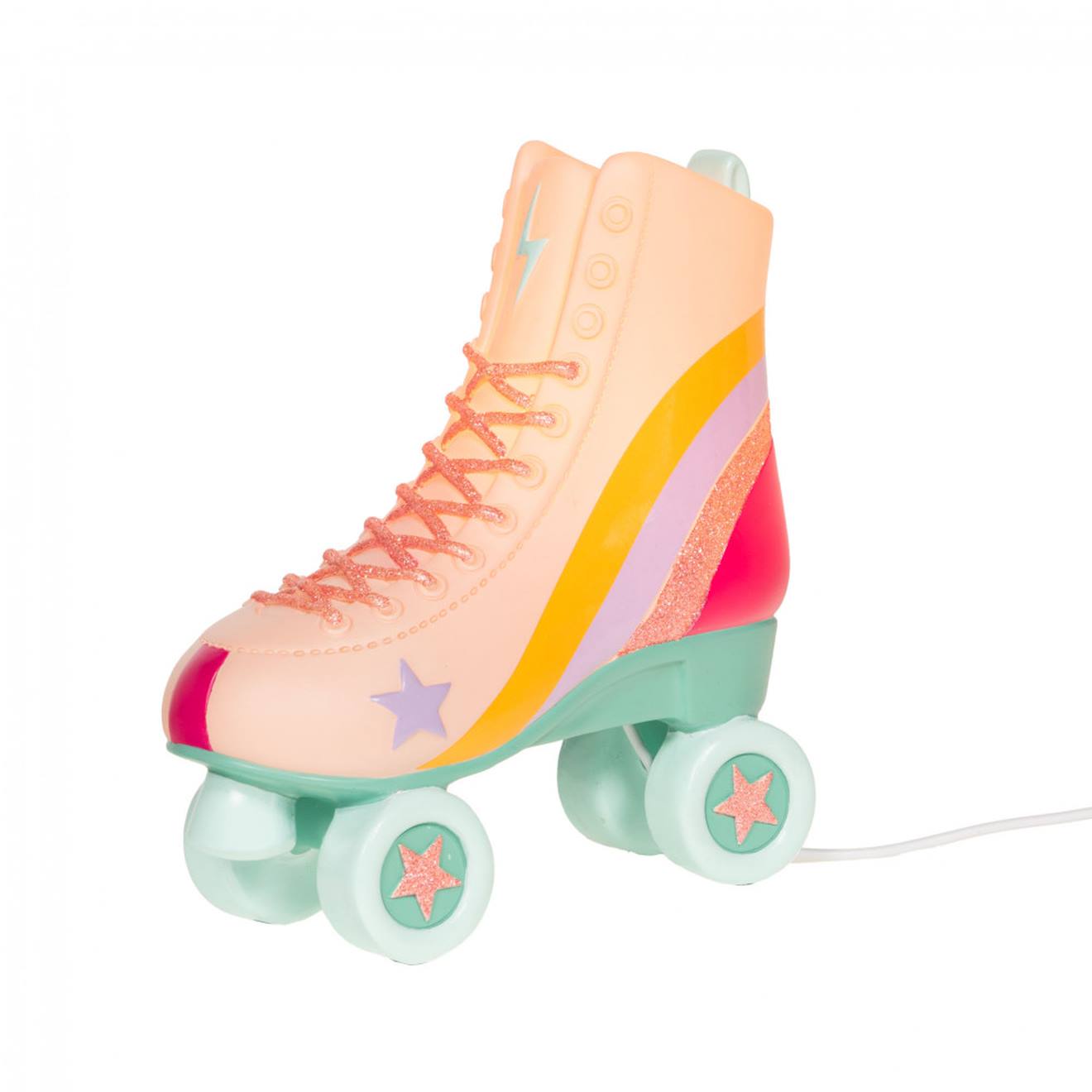 Veilleuse Patin À Roulettes En Résine Sur Secteur Rose