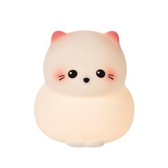 -Veilleuse chat blanc en silicone - rechargeable
