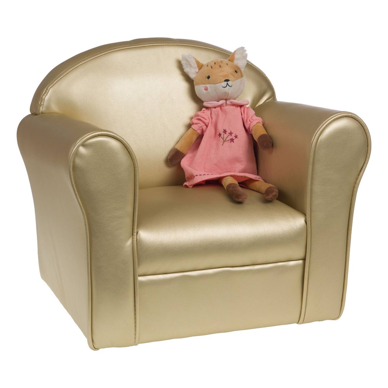 Fauteuil Club Enfant Doré Or / Doré Fauteuil Club Enfant Doré Or / Doré