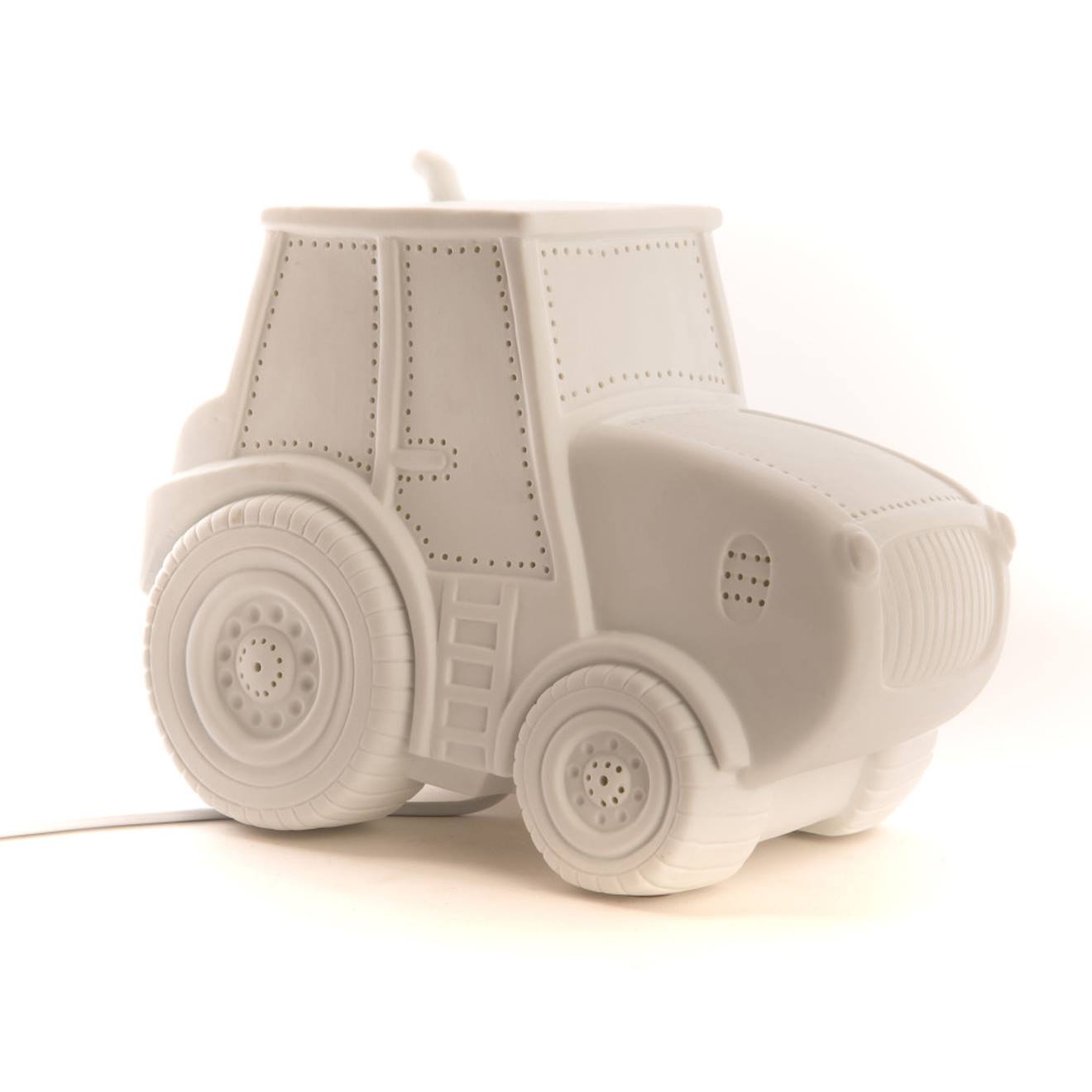 Lampe Tracteur He En Porcelaine 22 Blanc