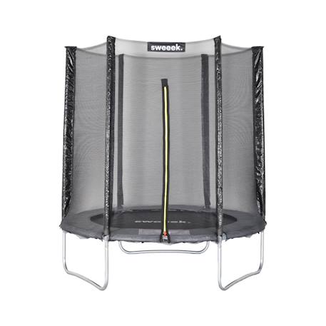 Trampoline ø180cm cassiopée avec filet de protection Gris+Vert 2 - vertbaudet enfant 