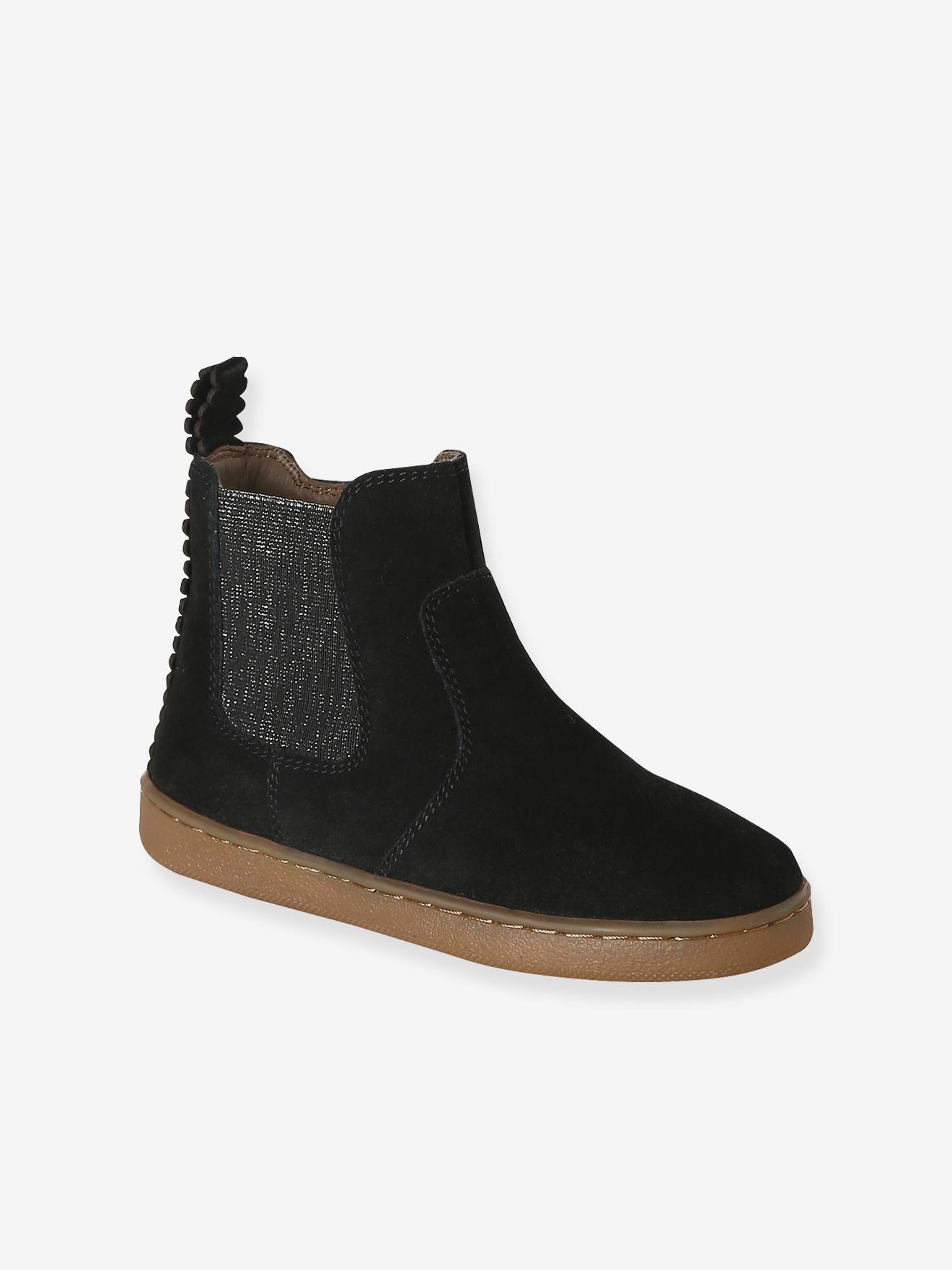 Boots fille cuir zippées noir Boots fille cuir zippées noir