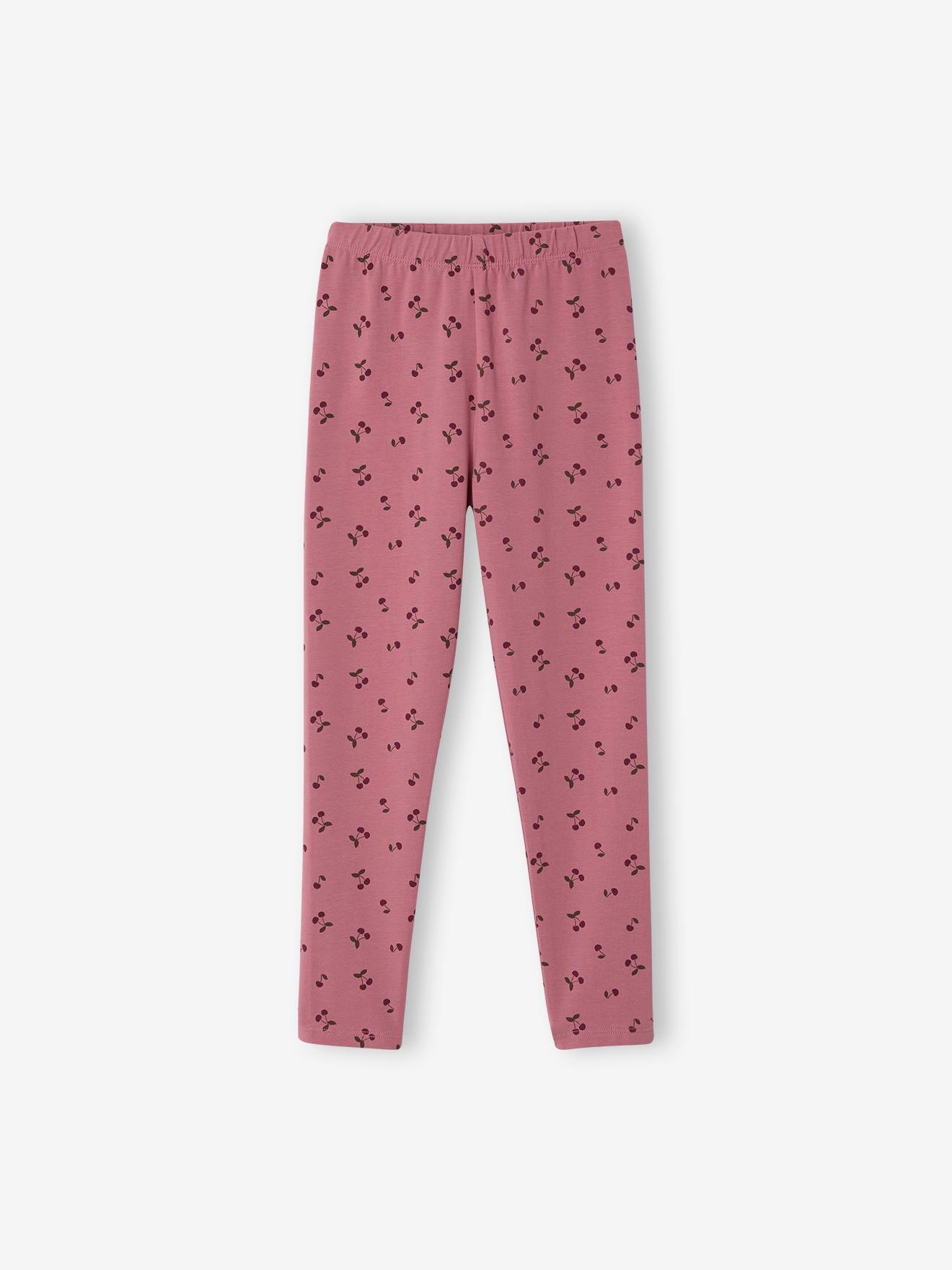 Legging fille imprimé mauve