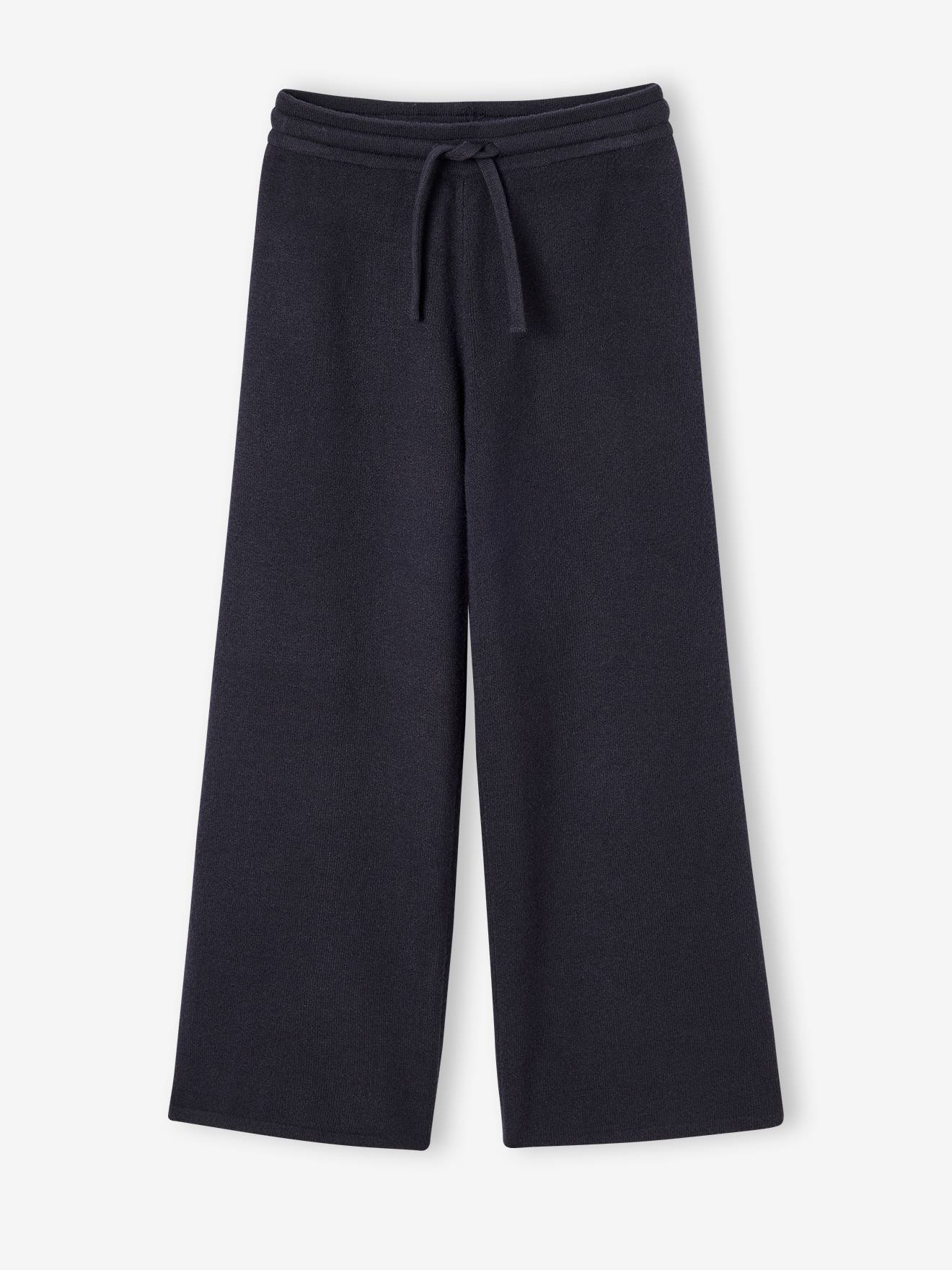 Pantalon large fille anthracite