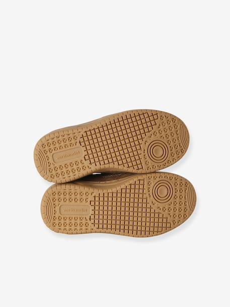 Baskets enfant fille cuir à scratchs beige+jaune d'or+marron+vieux rose 16 - vertbaudet enfant 