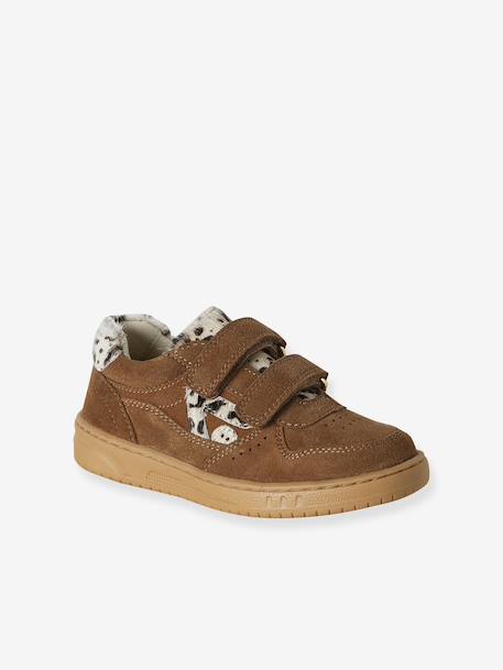 Baskets enfant fille cuir à scratchs beige+jaune d'or+marron+vieux rose 11 - vertbaudet enfant 