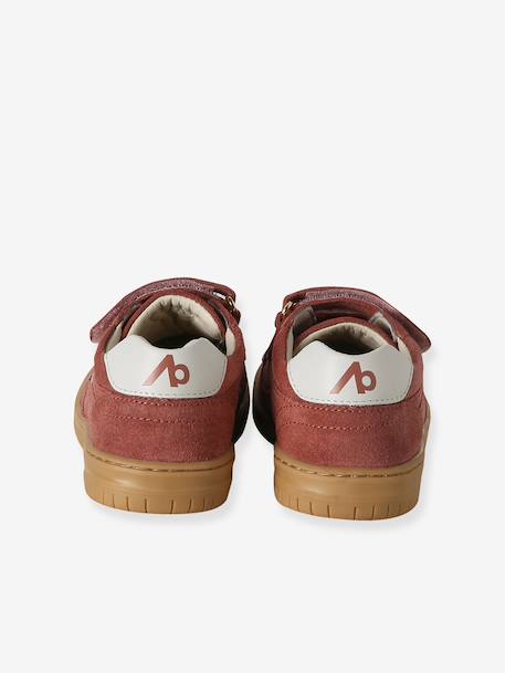 Baskets enfant fille cuir à scratchs beige+jaune d'or+marron+vieux rose 21 - vertbaudet enfant 